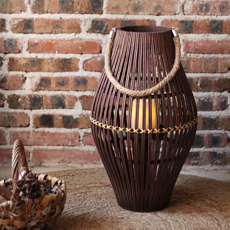 Rustikale Rattan-Laterne Brehn