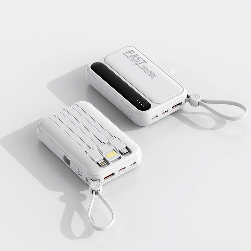 Tragbare Powerbank mit integrierten Schnellladeanschlüssen und multifunktionalem Kabel Brehn