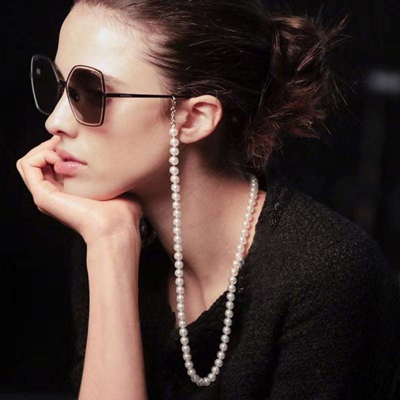 Elegante Lange Perlen Brillen Kette Brehn