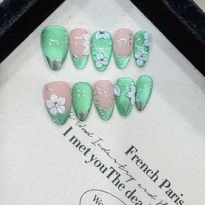 Floral Acryl Nagel Set Brehn