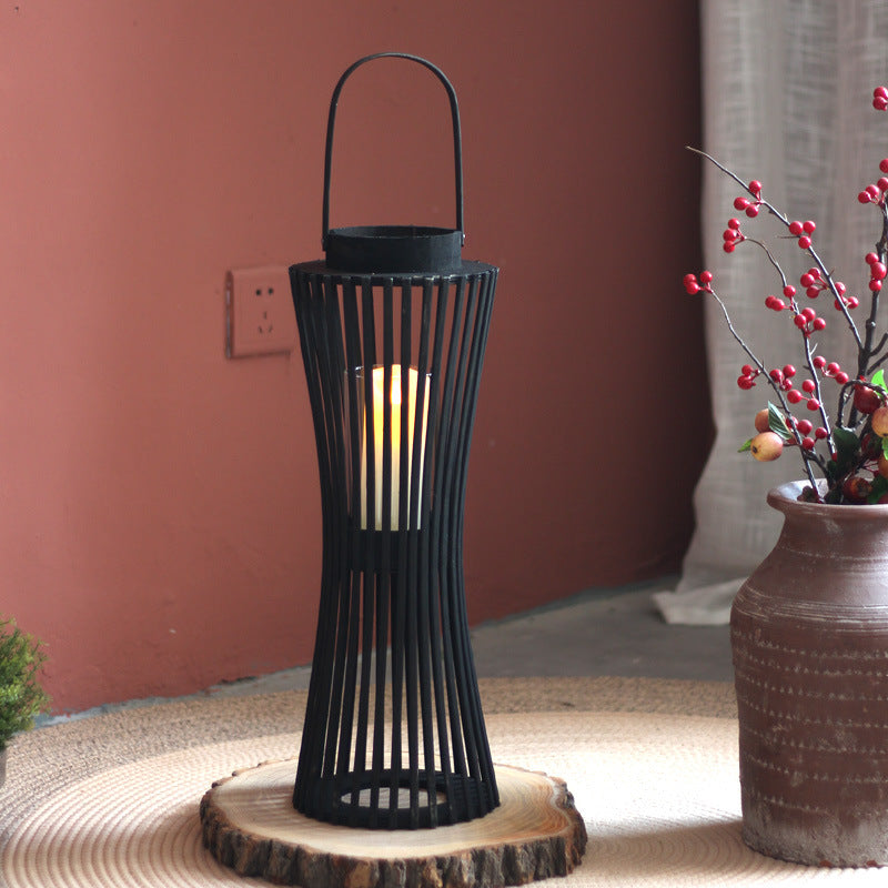 Elegante Laterne aus geflochtenem Holz Brehn