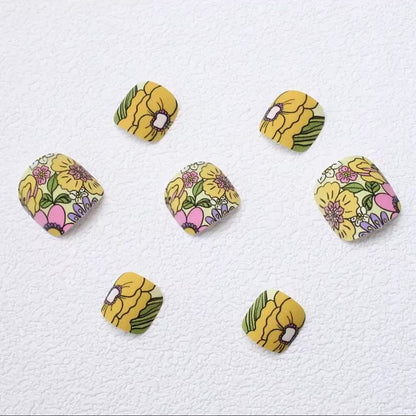 Kunstnagel-Set mit buntem Blumendesign Brehn