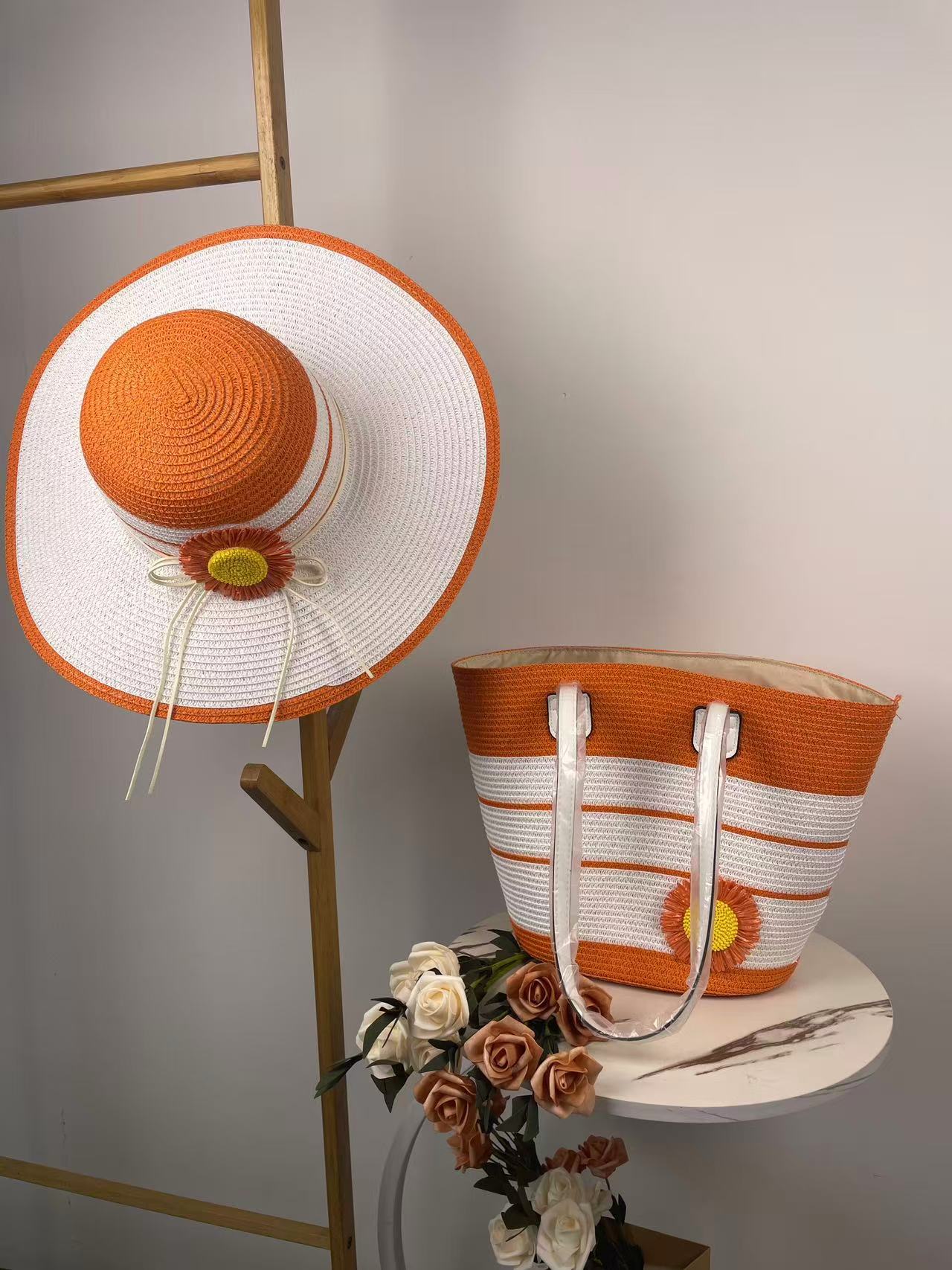 Elegante Strandtasche mit Zugehörigem Sonnenhut Brehn
