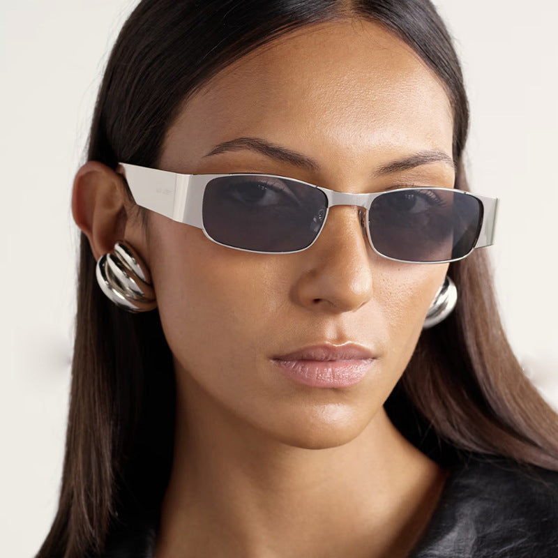 Damen modische rechteckige Sonnenbrille mit eleganten Gläsern Brehn