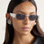 Damen modische rechteckige Sonnenbrille mit eleganten Gläsern Brehn