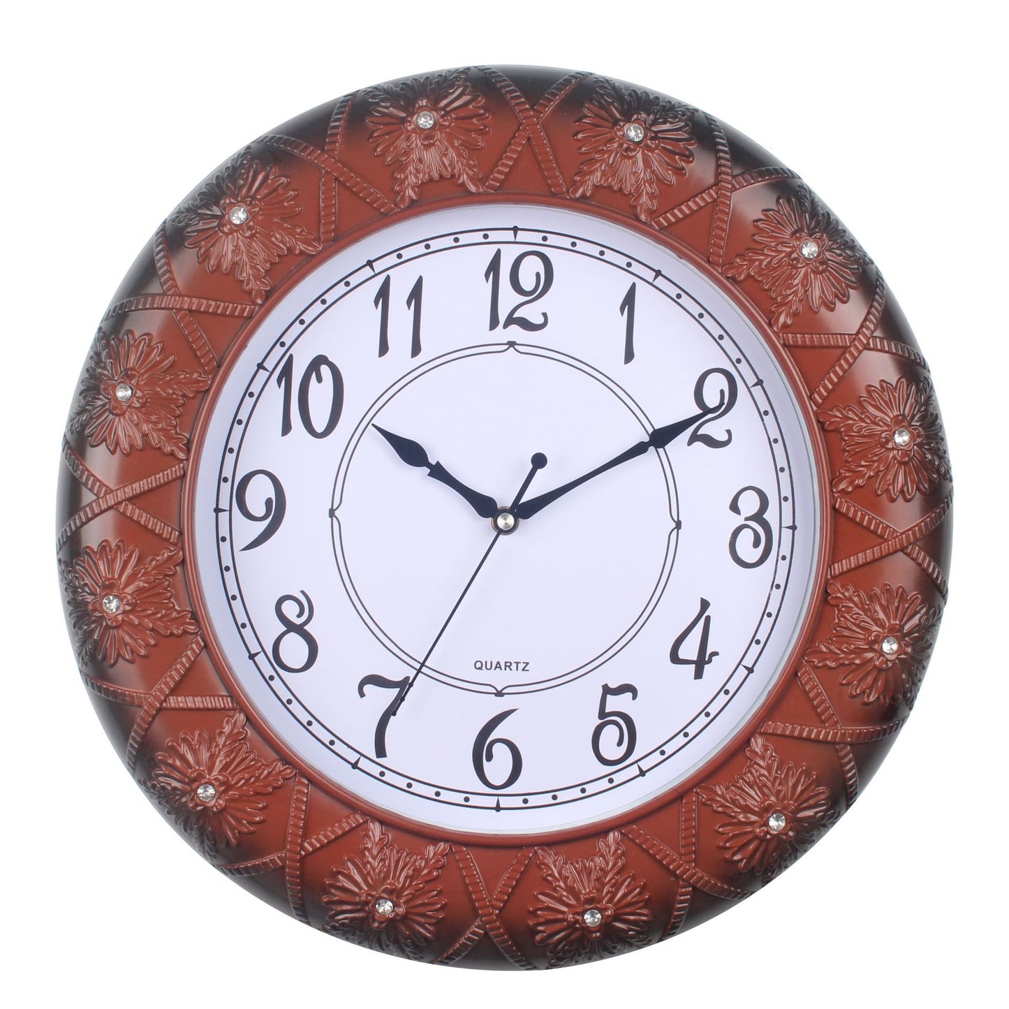 Elegante Wanduhr mit Filigranem Blumendesign Brehn