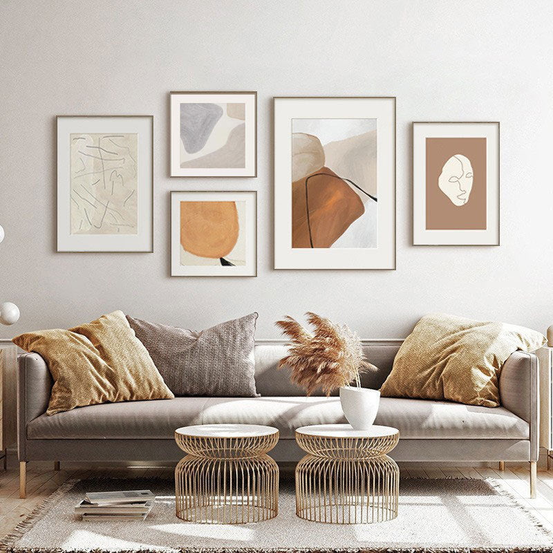 Minimalistische Gerahmte Gesichts Kunst