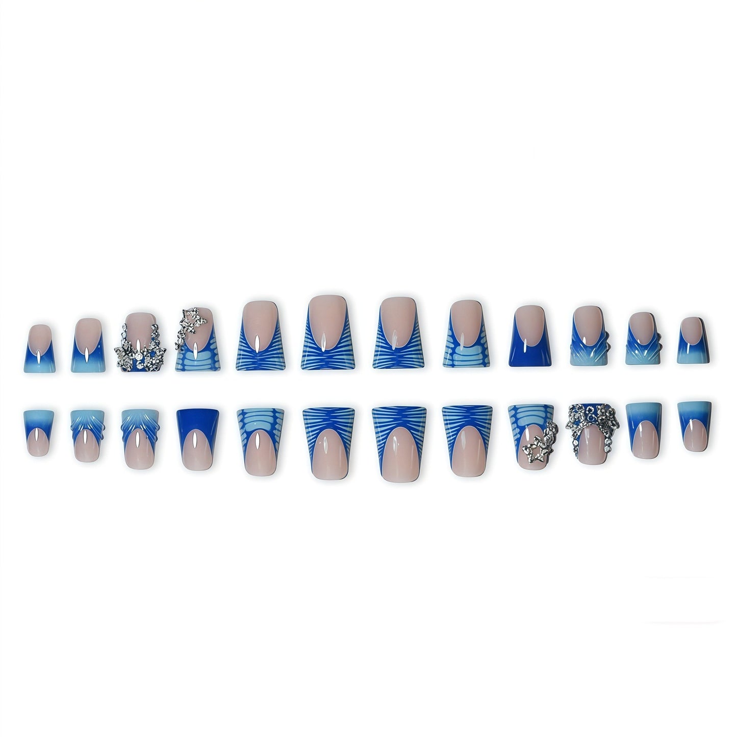 3D dekorative ozean-inspirierte Press-On Nagelkunst Brehn