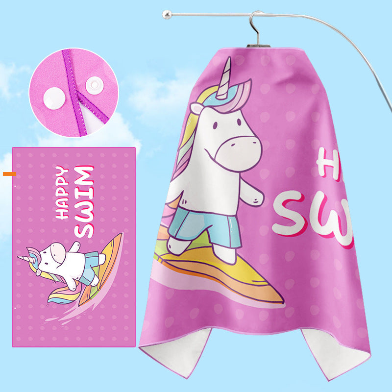 Bademantel Brehn mit Einhorn-Motiv und praktischer Kapuze