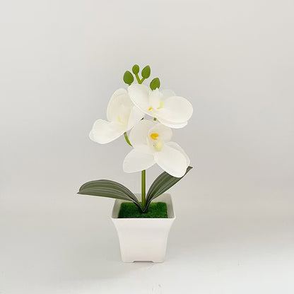 Realistische Künstliche Orchidee in dekorativem Pflanzenpot für Dekoration