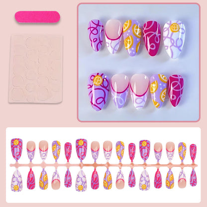 Kunstnagelset mit farbenfrohen und kreativen Designs Brehn