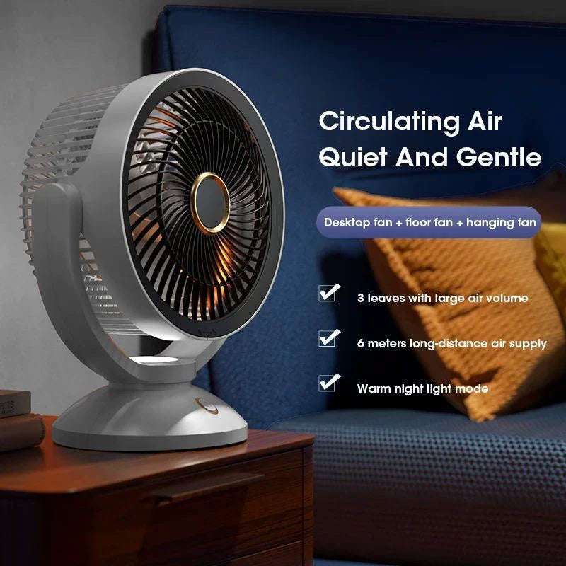 Unisex Einheitsgröße kompakter oszillierender Tischventilator mit verstellbarem Neigungswinkel, leisem bürstenlosem Motor und USB-Ladung Brehn