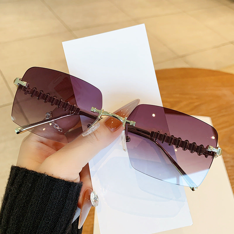 Oversized Geometric Shield Sonnenbrille Moderner Look