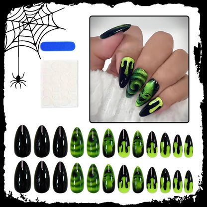 Kunstnägel Set mit gruseligen Halloween-Motiven Brehn