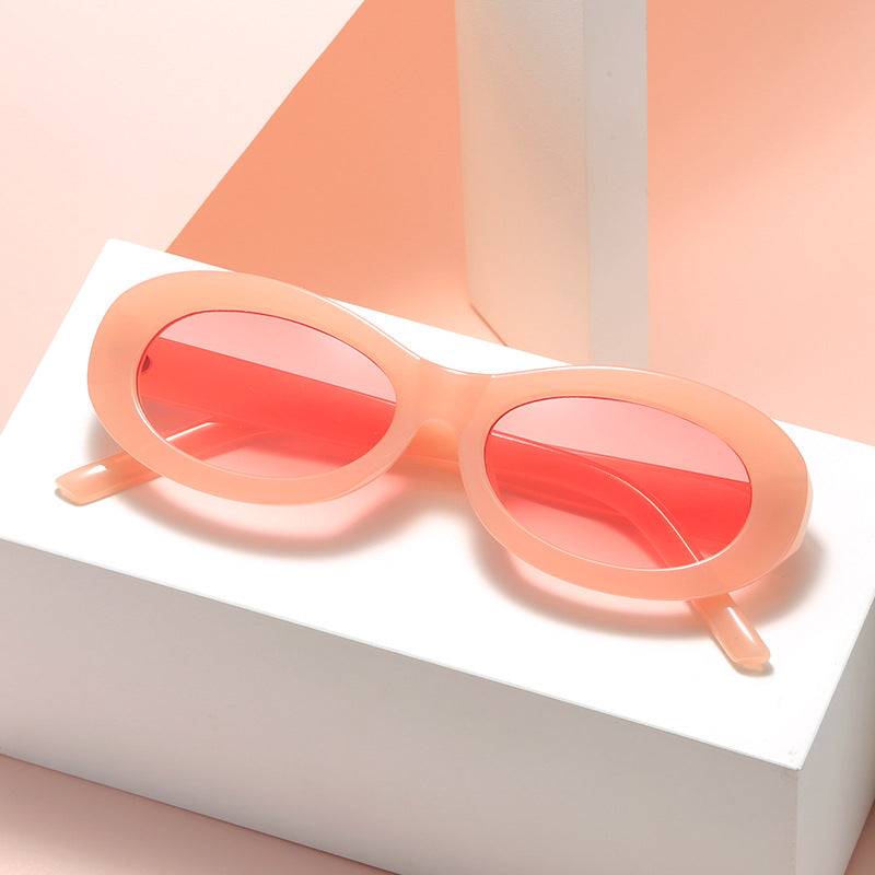 Damen modische ovale Sonnenbrille mit UV-Schutz und innovativem Design Brehn