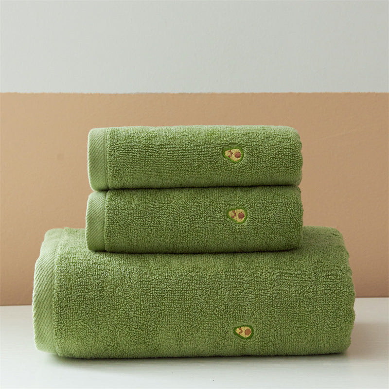 Hochsaugfähiges Hand- und Duschtuch-Set mit Avocado-Stickerei