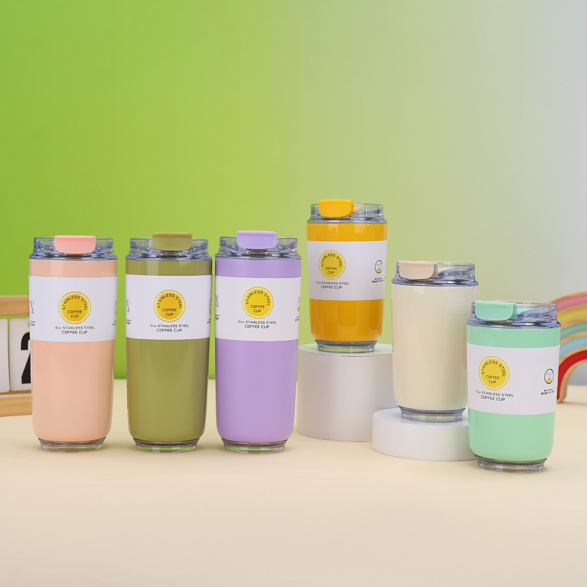 Damen moderner Edelstahl Kaffee-Becher mit isolierender Wirkung Brehn