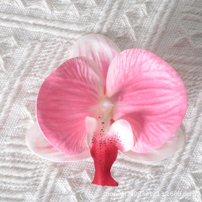 Elegante Stoff Orchideen Haarklammer