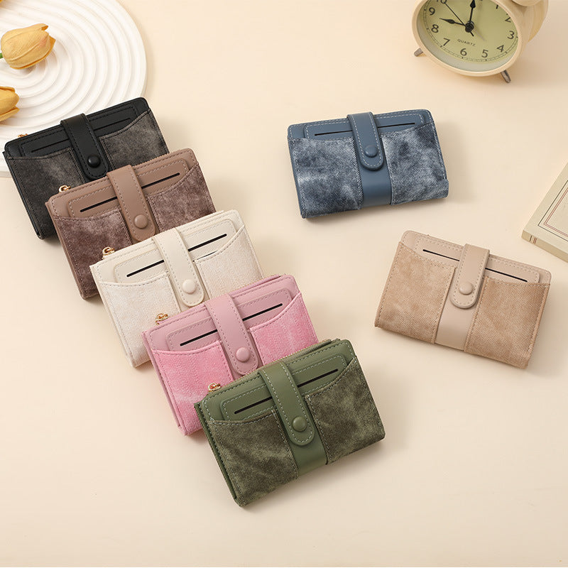 Texturiertes Multi-Topf-Snap-Verschluss-Wallet Brehn