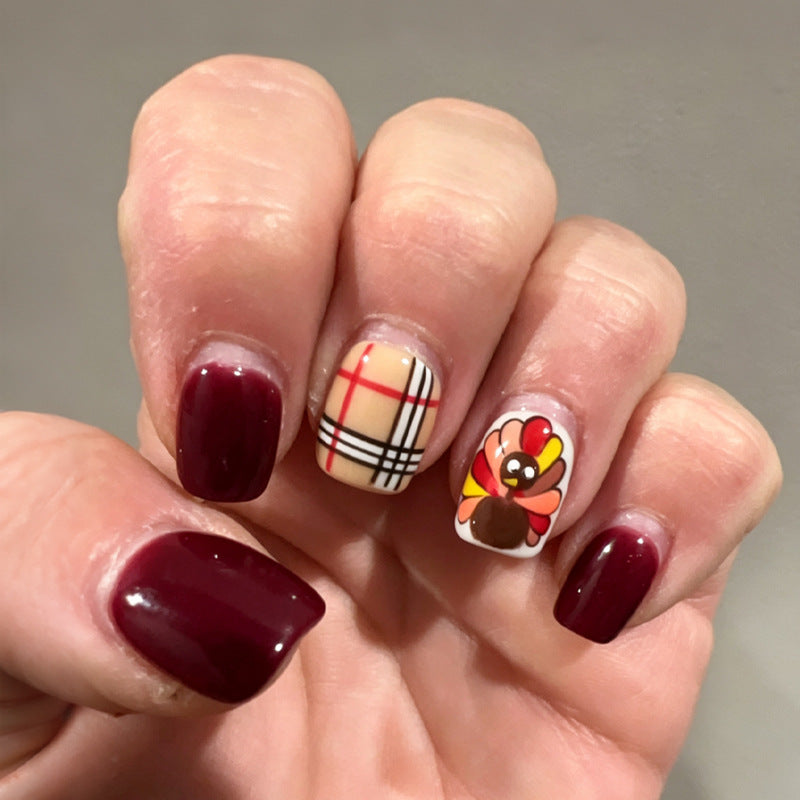 Kunstnagelset mit festlichem Thanksgiving-Motiv Brehn