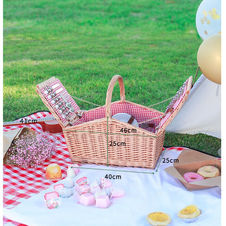 Damen Picknickkorb mit umfangreicher Ausstattung und Kühlbox Brehn