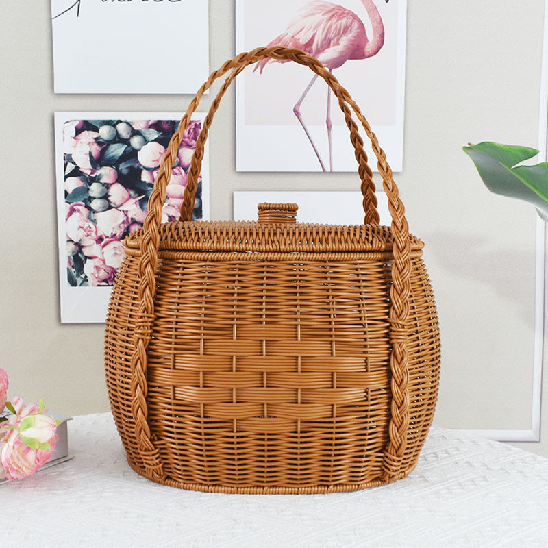 Handgefertigter Rattan Aufbewahrungskorb Brehn