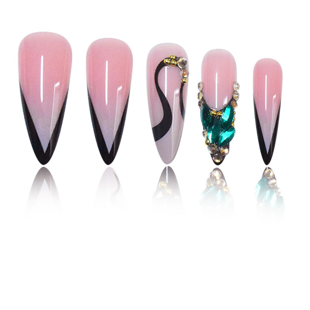 Rhinestone-besetzte Stiletto-Nagel Kunstverlängerungen Brehn