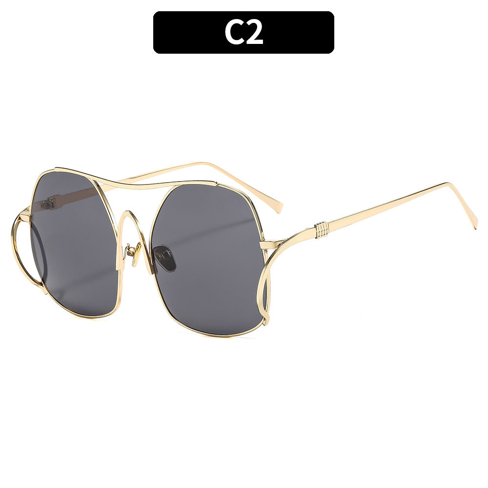 Stylische Übergroße Sechseckige Sonnenbrille