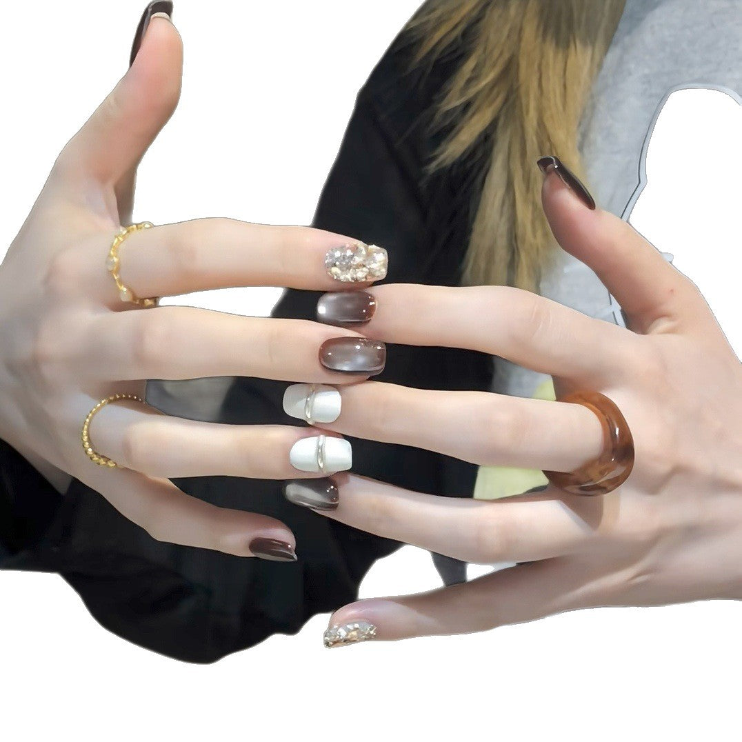 Press-On Nail Art Set mit Ombre- und Glitzerakzenten Brehn