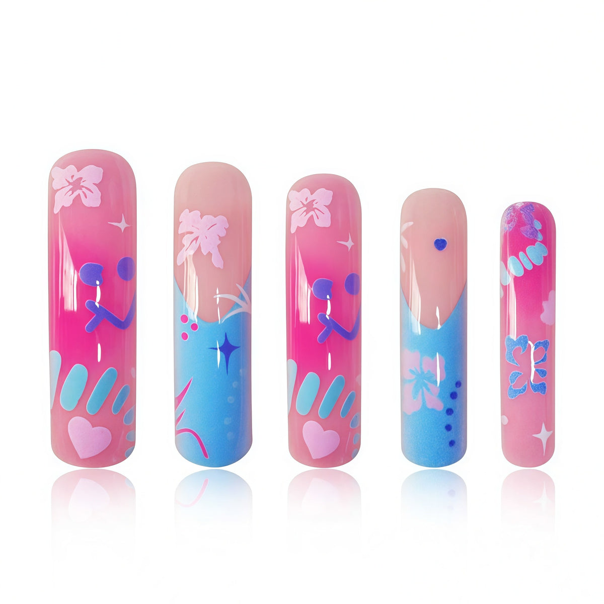 Künstlerische lange Acryl-Nagelveränderungen Brehn