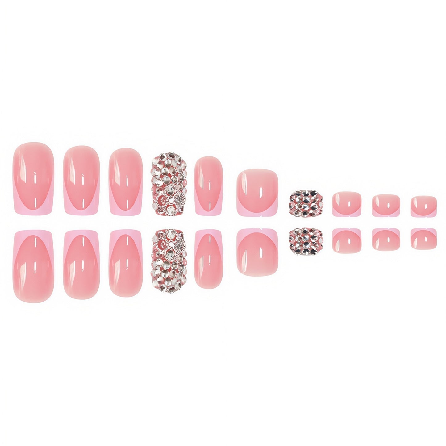 Glamouröser French Tip Press-On Nail Set Brehn