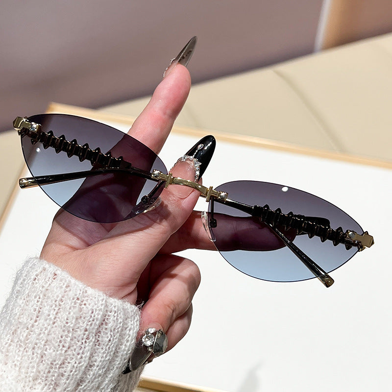 Damen modische Brille mit elegantem goldenen Rahmen Brehn