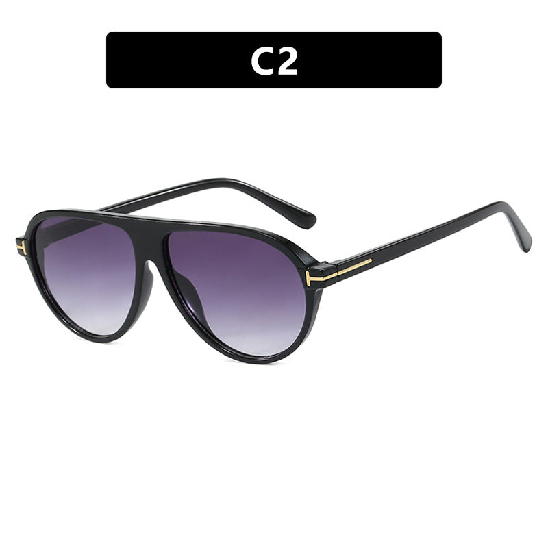Damen trendige Oversized-Sonnenbrille mit elegantem Metallrahmen und UV-Schutz Brehn