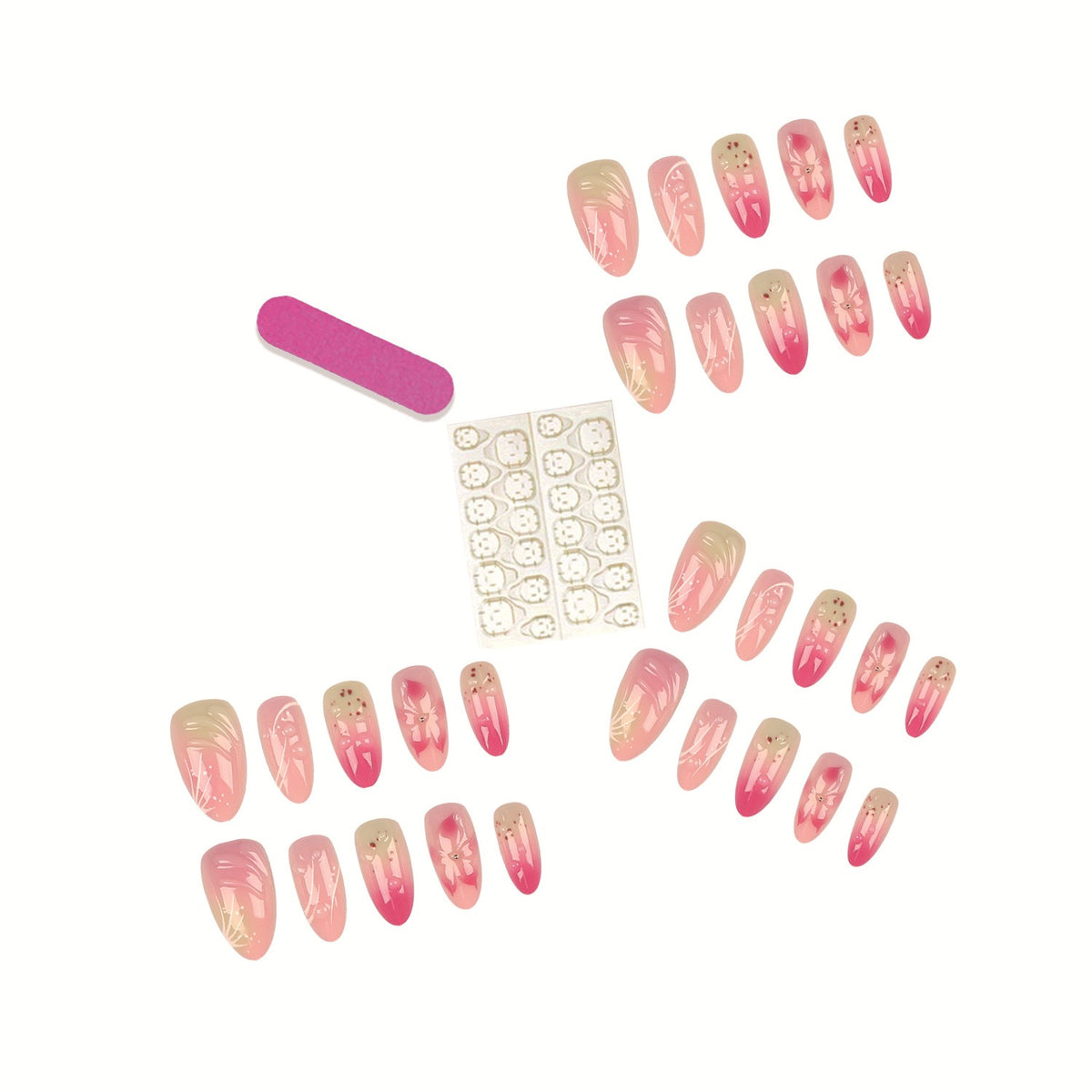 Blumenmuster Press-On Nagelspitzen