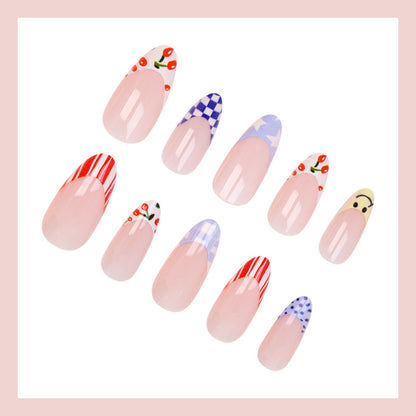Kunstnagelset mit fröhlichen Motiven und kreativen Designs Brehn