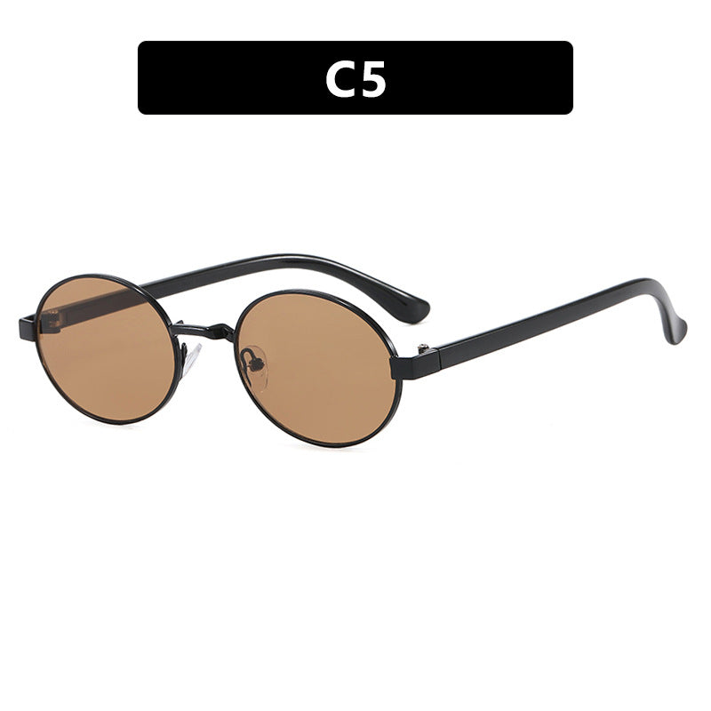Damen runde Brille mit elegantem Metallrahmen und verstellbaren Nasenpads Brehn