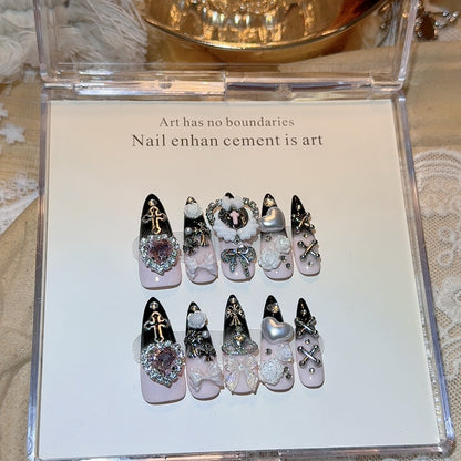 Verschnörkeltes gotisches Nagelschmuckset