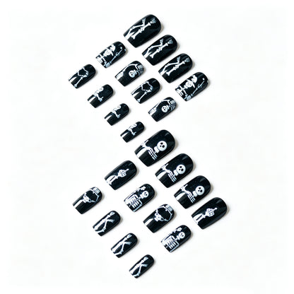 Halloween-Themen Skelett Nagel Kunst Set