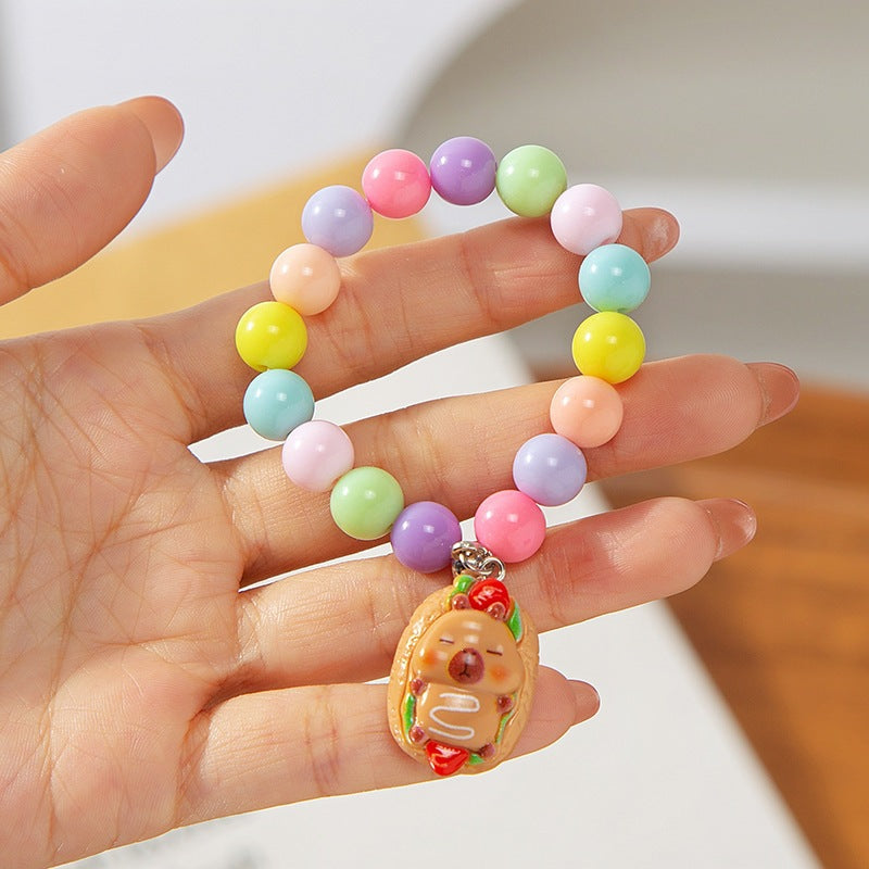 Buntes Kinderarmband mit Bearbeitetem Anhänger Brehn