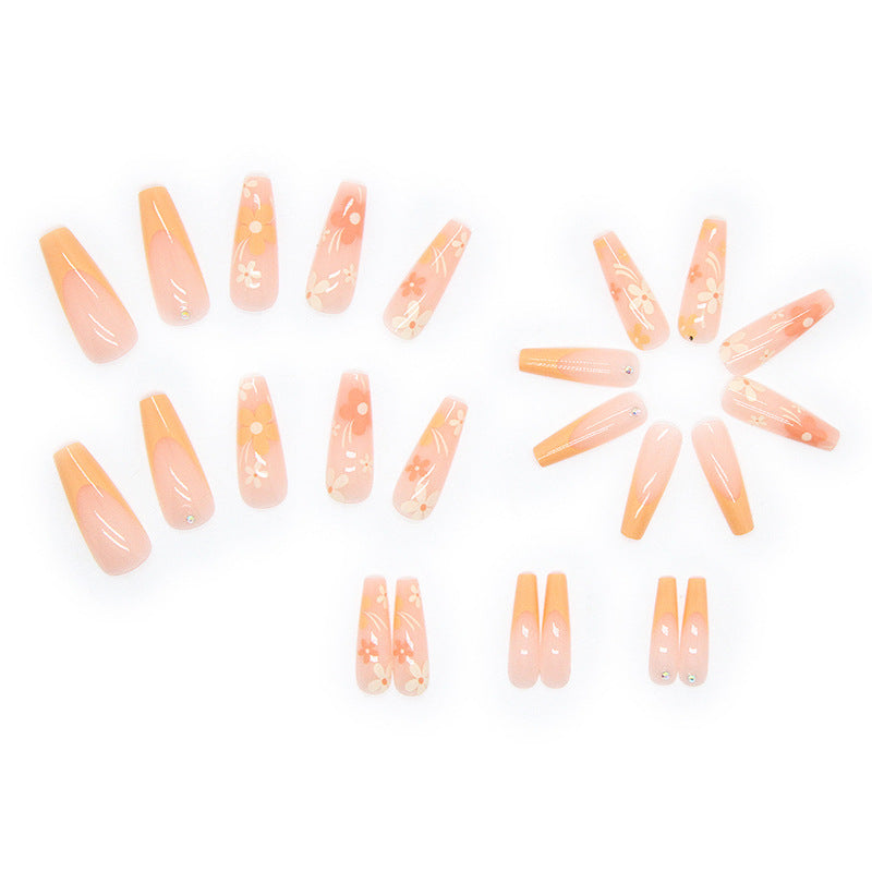 Kunstnagelset mit floralen Acrylverzierungen Brehn