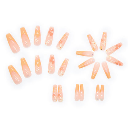 Kunstnagelset mit floralen Acrylverzierungen Brehn