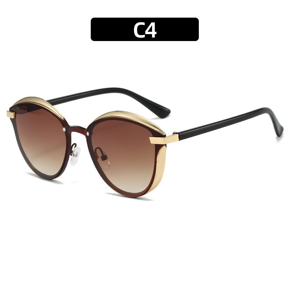 Damen Sonnenbrille mit luxuriösem Metallrahmen und harmonischer Kontur Brehn