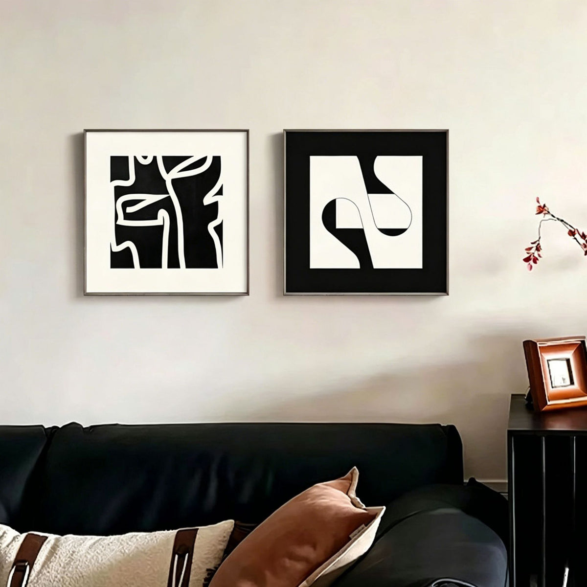 Gerahmte abstrakte Linienkunst-Leinwand