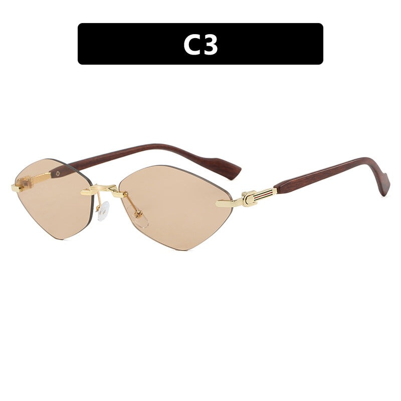 Damen geometrische Sonnenbrille mit luxuriösen Holzarmen und polarisierten Gläsern Brehn