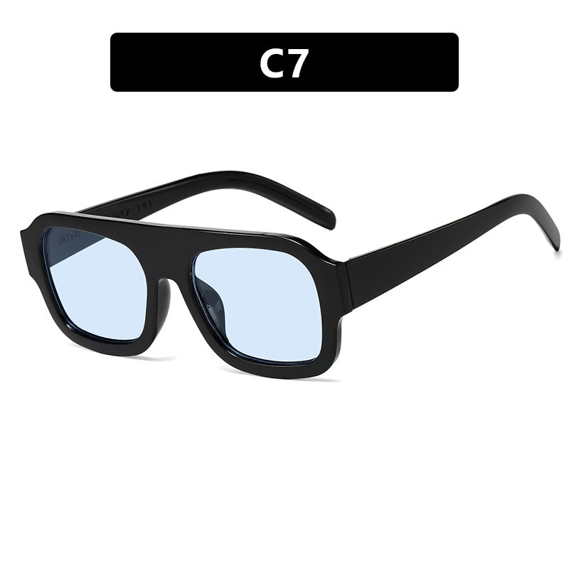 Damen modische quadratische Sonnenbrille mit auffälligem Tierdruckdesign Brehn