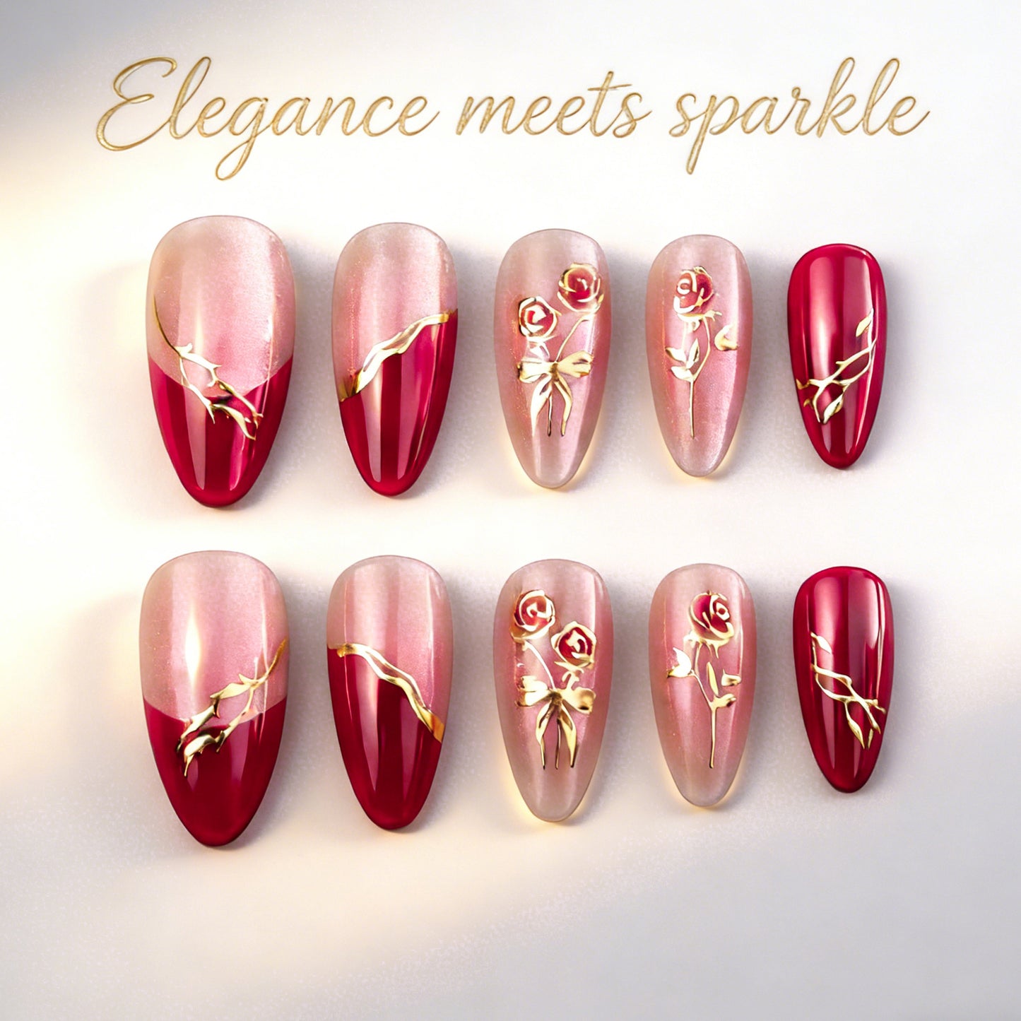Glamouröse Nägel mit floralem Design Brehn