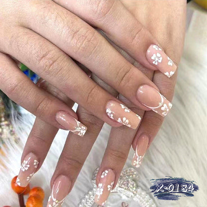Floral French Tip Acryl-Nagelkunst-Kit