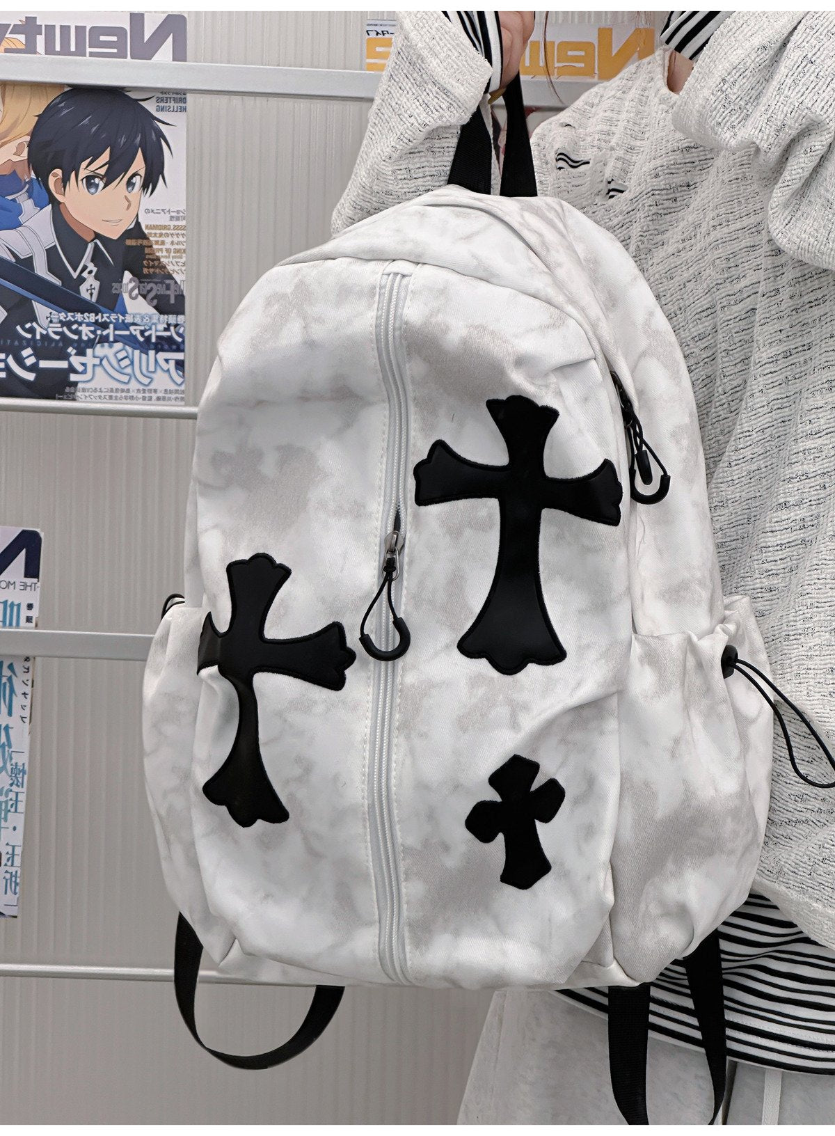 Grafisches Kreuz-Design Rucksack