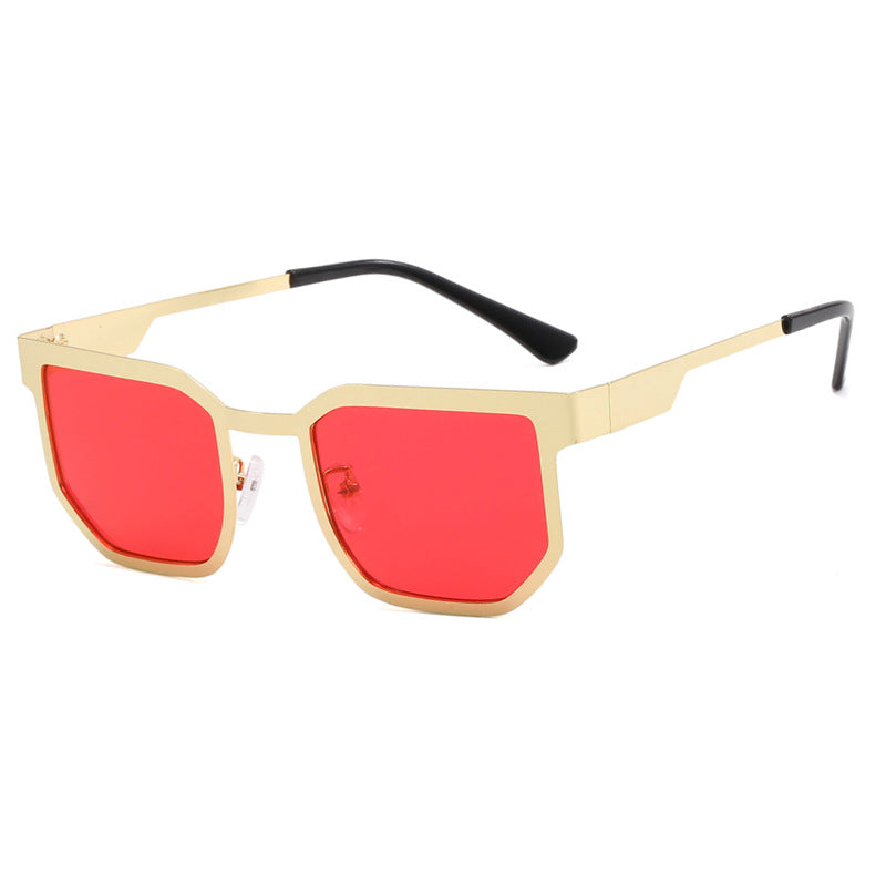 Damenmoderne Sonnenbrille im trendigen rechteckigen Design mit schmalem Metallrahmen Brehn