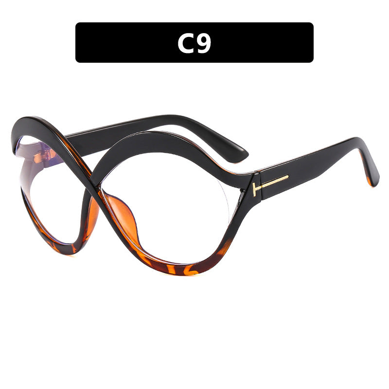 Damen extravagante Cat-Eye Sonnenbrille mit geschwungenem Rahmen Brehn